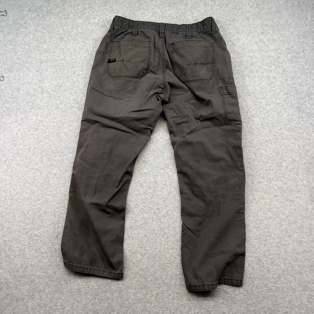 Ariat Pants Mens‎ 32x30 Gray Ariat Rebar M4 Relaxed Straight Double Front Knee - Picture 7 of 11